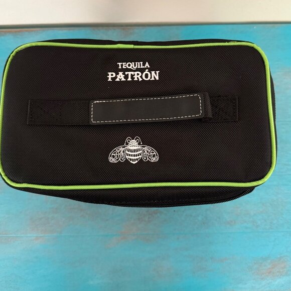 Patron Tequila Insulated Travel Case/Cooler Bag Black & Green EUC - Picture 1 of 7